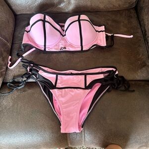 Pinkish-purple fox racing bikini adjustable